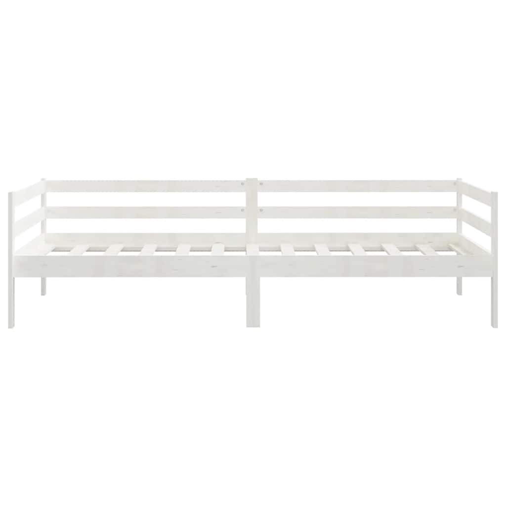 Dnevni ležaj od masivne borovine bijeli 90 x 200 cm