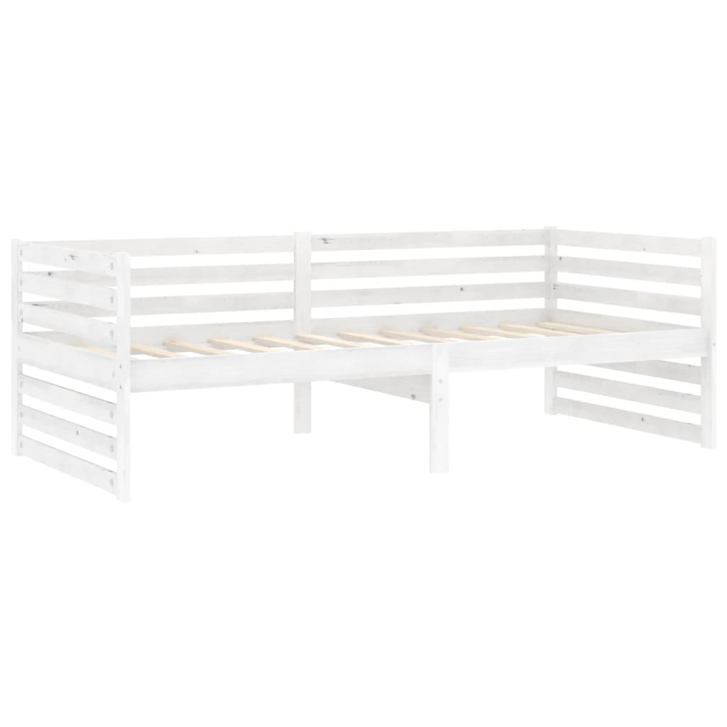 Dnevni ležaj od masivne borovine bijeli 90 x 200 cm