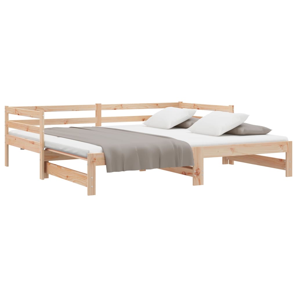Dnevni krevet na izvlačenje 2 x (90 x 200) cm masivna borovina