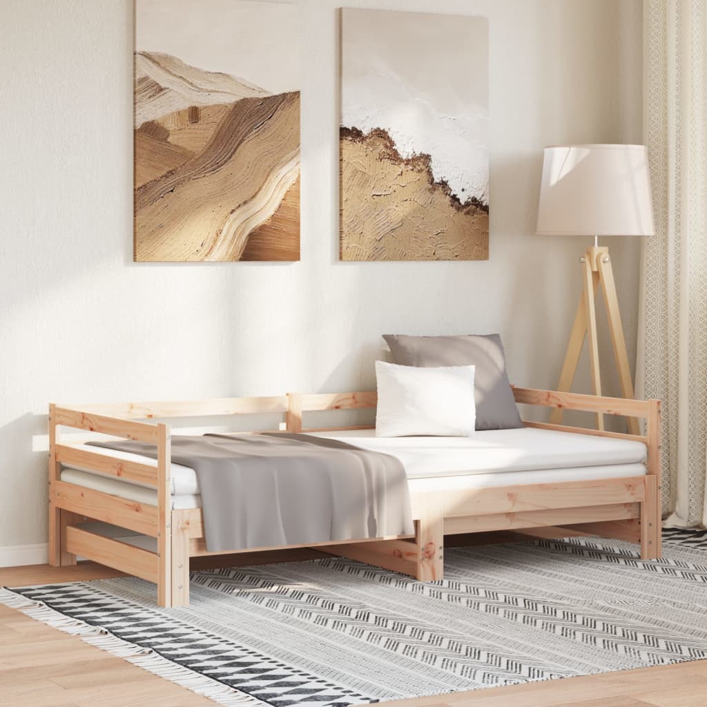 Dnevni krevet na izvlačenje 2 x (90 x 200) cm masivna borovina