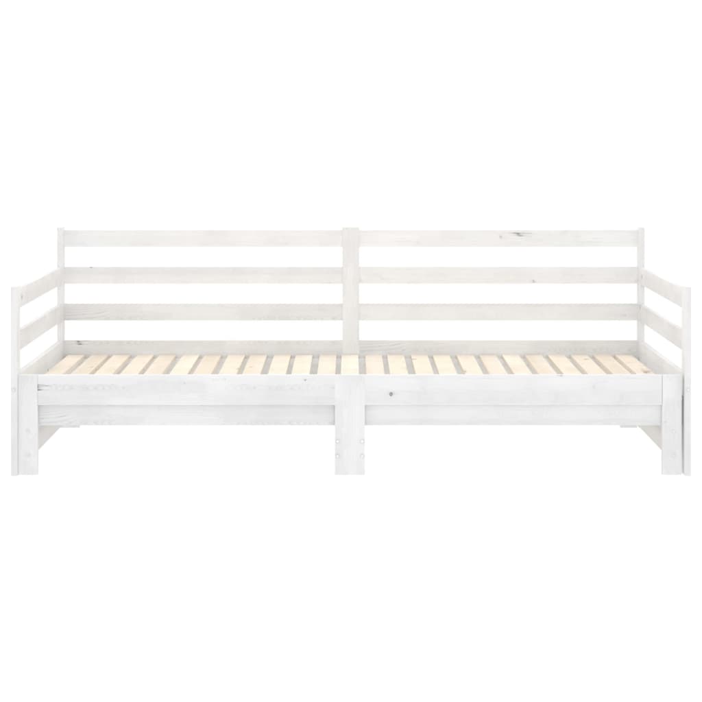 Dnevni ležaj na izvlačenje bijeli od borovine 2 x (90 x 200) cm