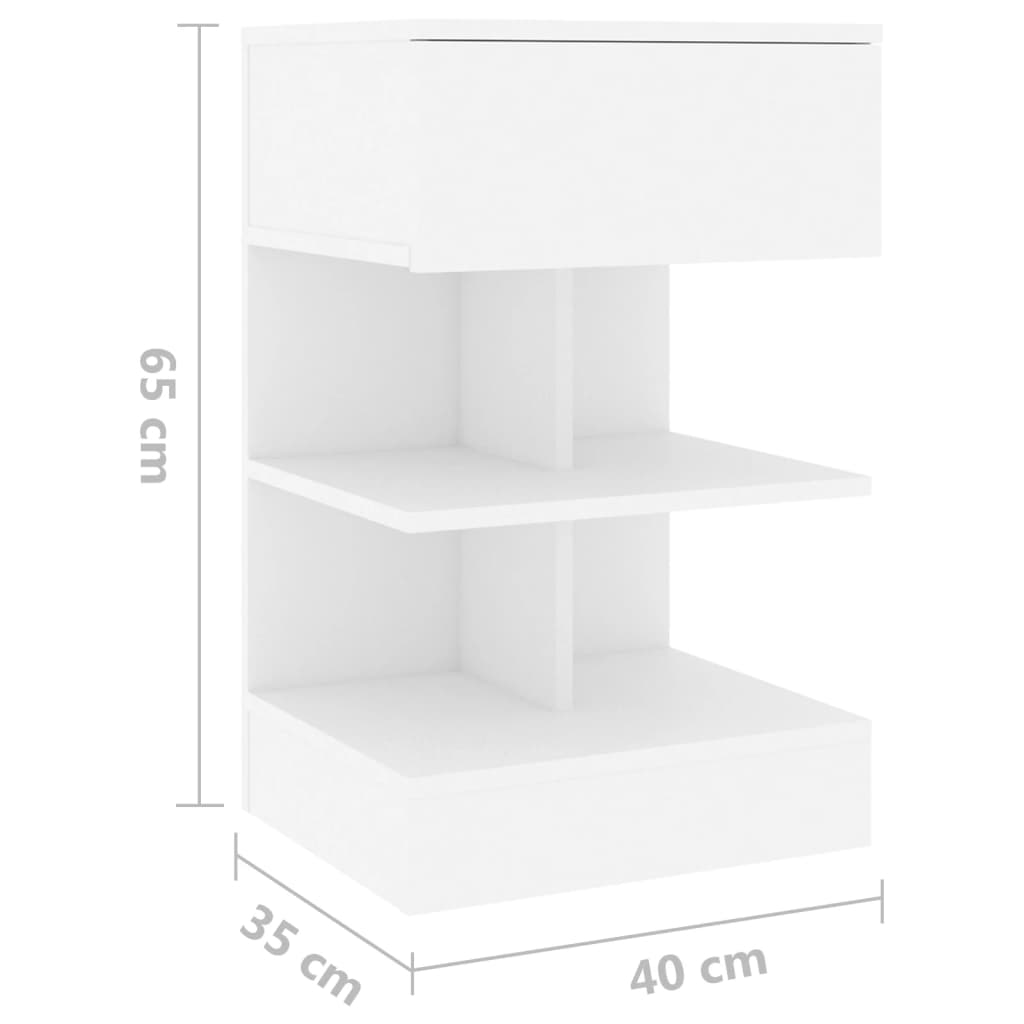 Noćni ormarići 2 kom bijeli 40 x 35 x 65 cm konstruirano drvo