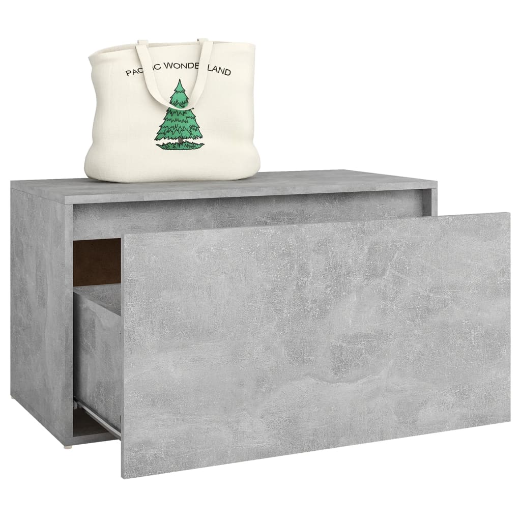 Klupa za hodnik 80 x 40 x 45 cm boja betona konstruirano drvo