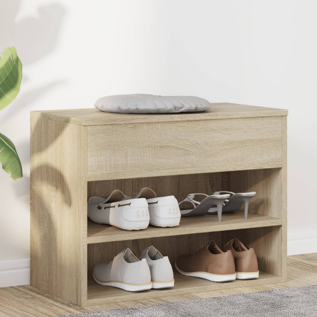 Klupa za cipele boja hrasta 60 x 30 x 45 cm konstruirano drvo