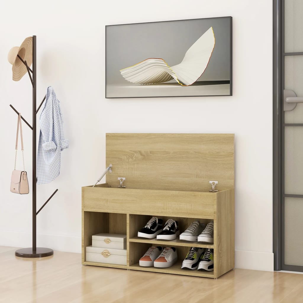 Klupa za cipele boja hrasta 80 x 30 x 45 cm konstruirano drvo