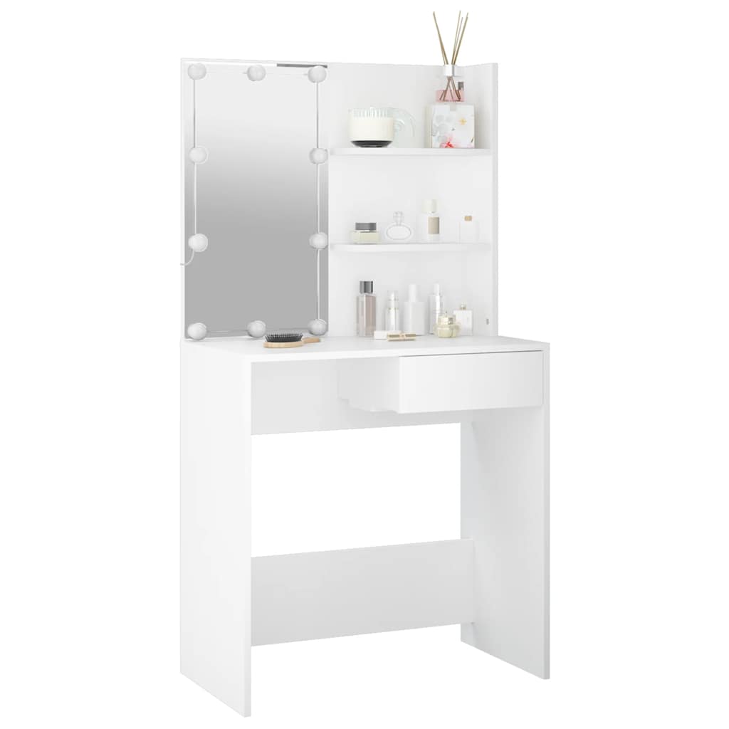 Toaletni stolić s LED svjetlima bijeli 74,5 x 40 x 141 cm