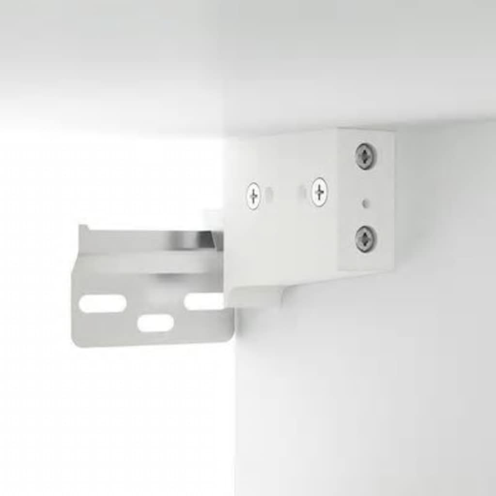 Ormarić s ogledalom i LED svjetlima bijeli 76 x 15 x 55 cm