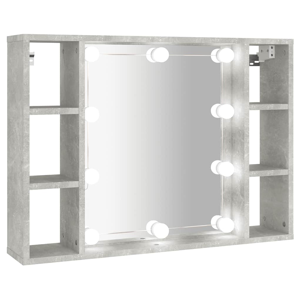 Kupaonski ormarić s ogledalom LED boja betona 76 x 15 x 55 cm