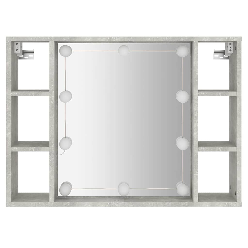 Kupaonski ormarić s ogledalom LED boja betona 76 x 15 x 55 cm