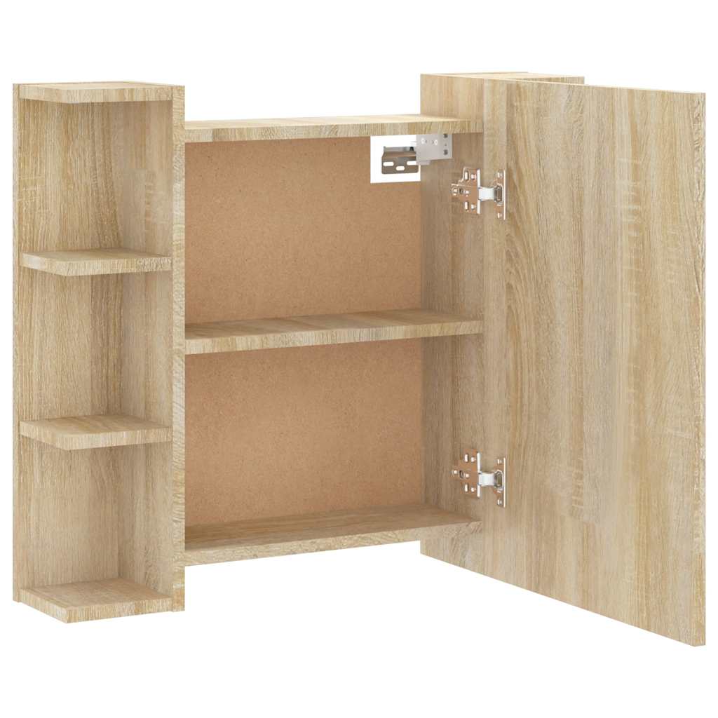 Ormarić s ogledalom LED boja hrasta sonome 70 x 16,5 x 60 cm