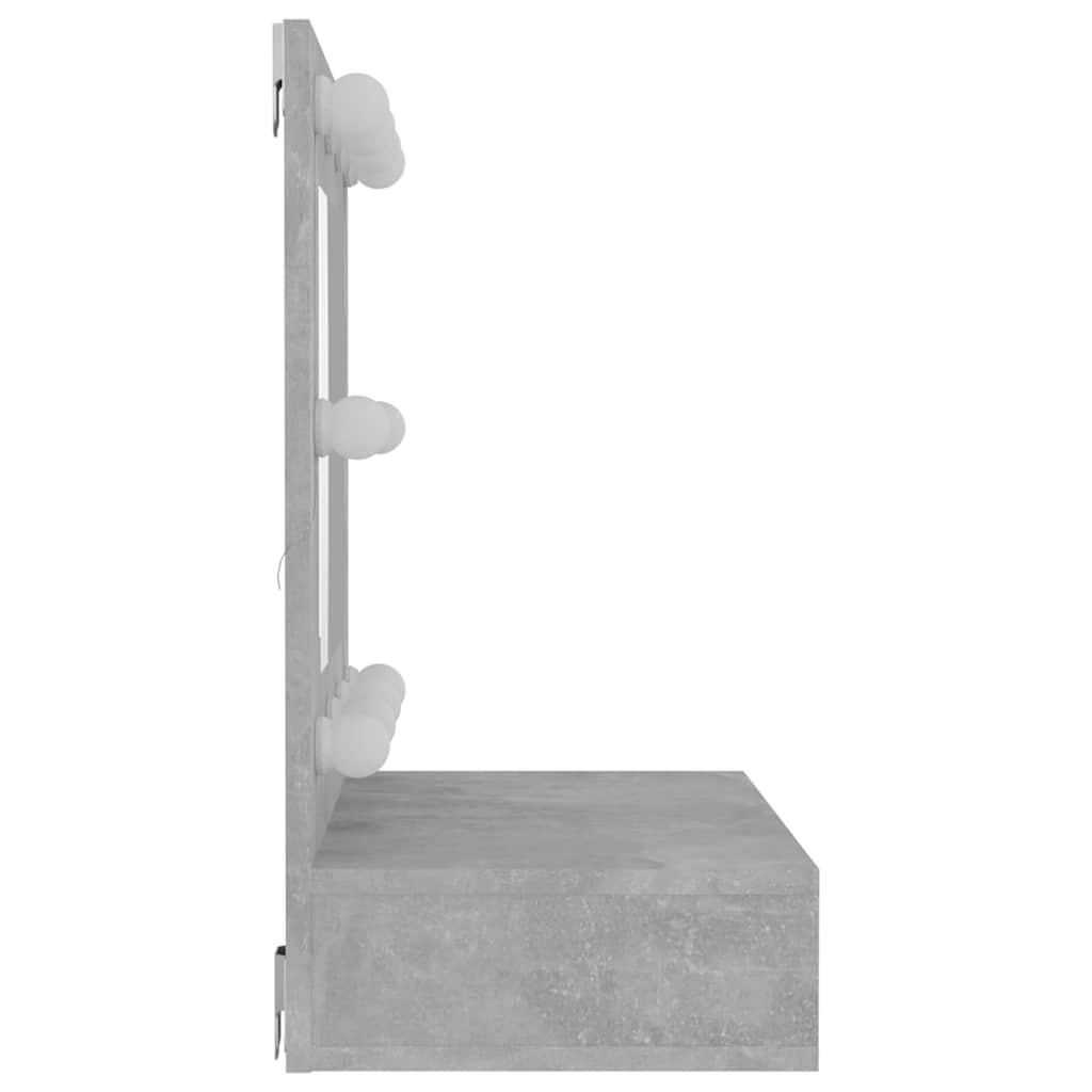 Kupaonski ormarić s LED ogledalom boja betona 60 x 31,5 x 62 cm