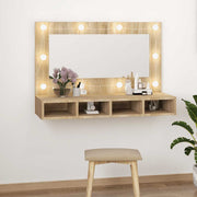 Ormarić s ogledalom LED boja hrasta sonome 90 x 31,5 x 62 cm