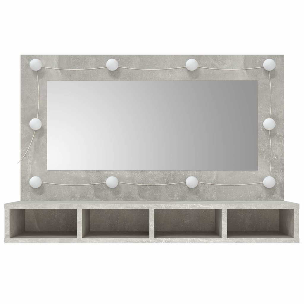 Kupaonski ormarić s LED ogledalom boja betona 90 x 31,5 x 62 cm