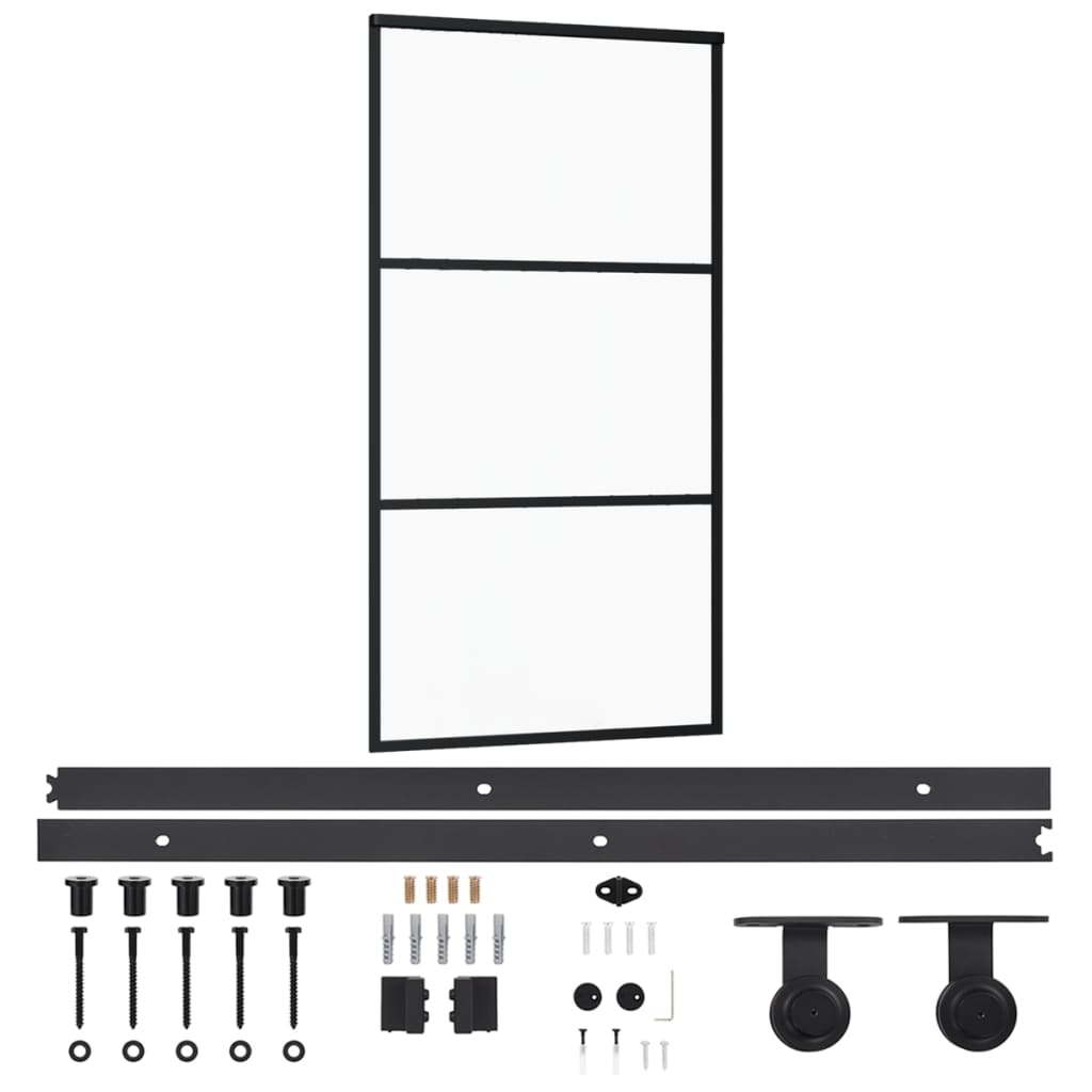 Klizna vrata s priborom ESG staklo i aluminij 102 x 205 cm