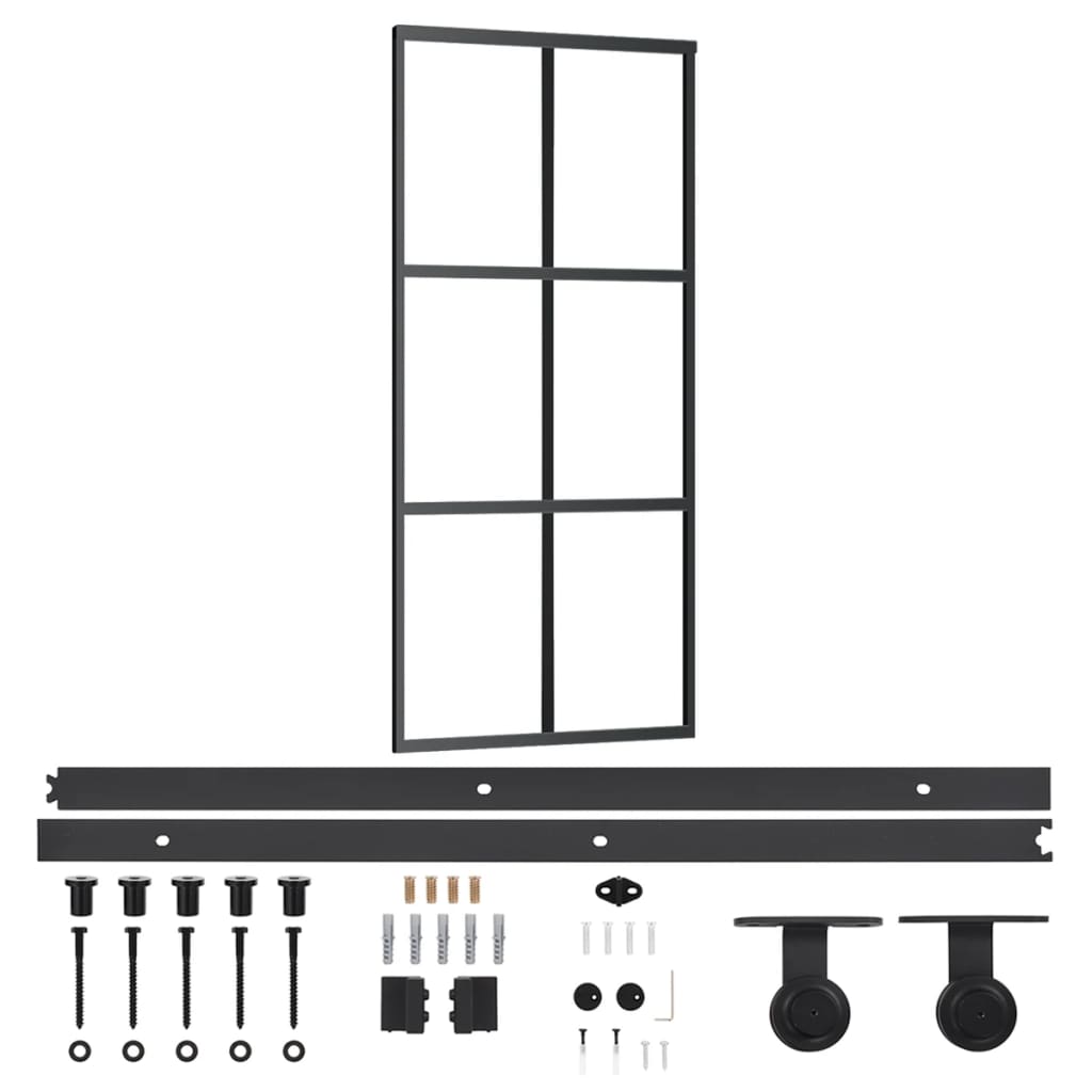 Klizna vrata s priborom ESG staklo i aluminij 90 x 205 cm