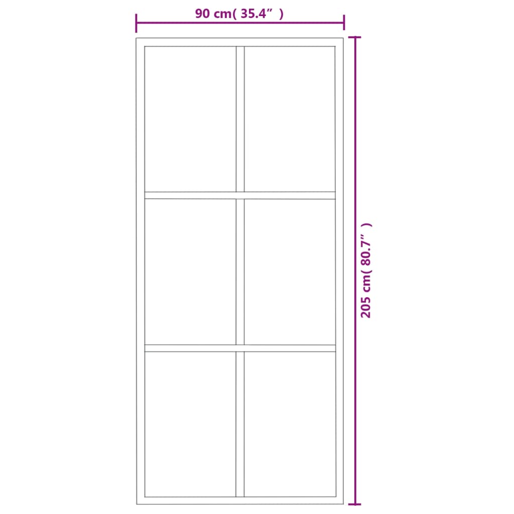 Klizna vrata s priborom ESG staklo i aluminij 90 x 205 cm