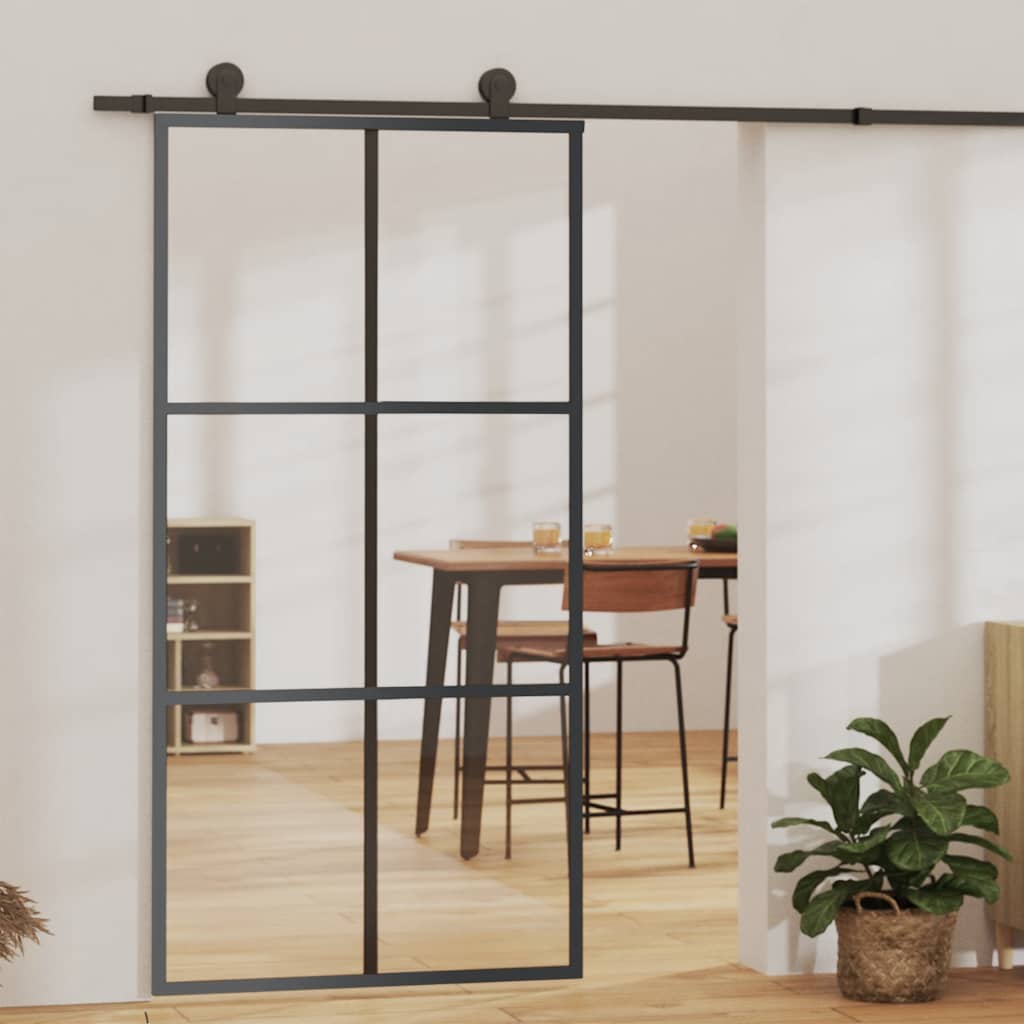 Klizna vrata s priborom ESG staklo i aluminij 102 x 205 cm