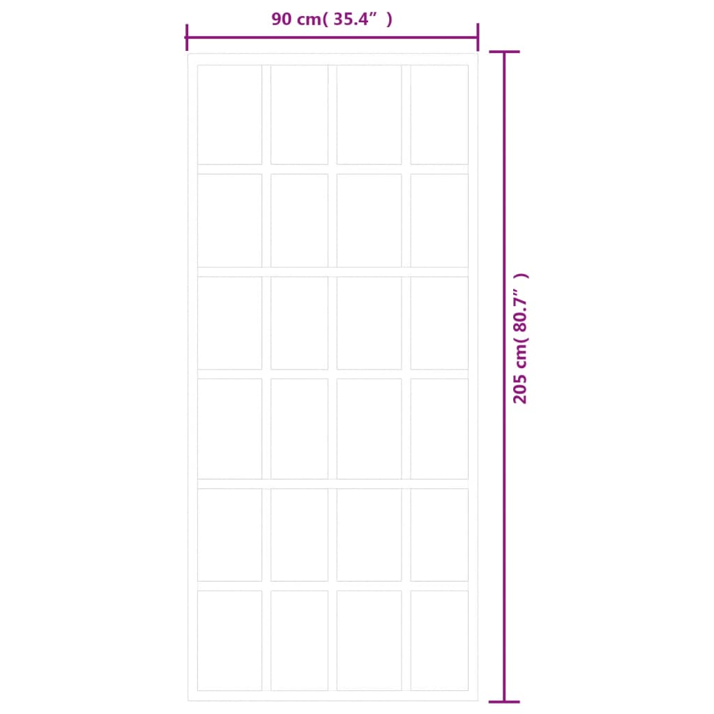 Klizna vrata s priborom ESG staklo i aluminij 90 x 205 cm