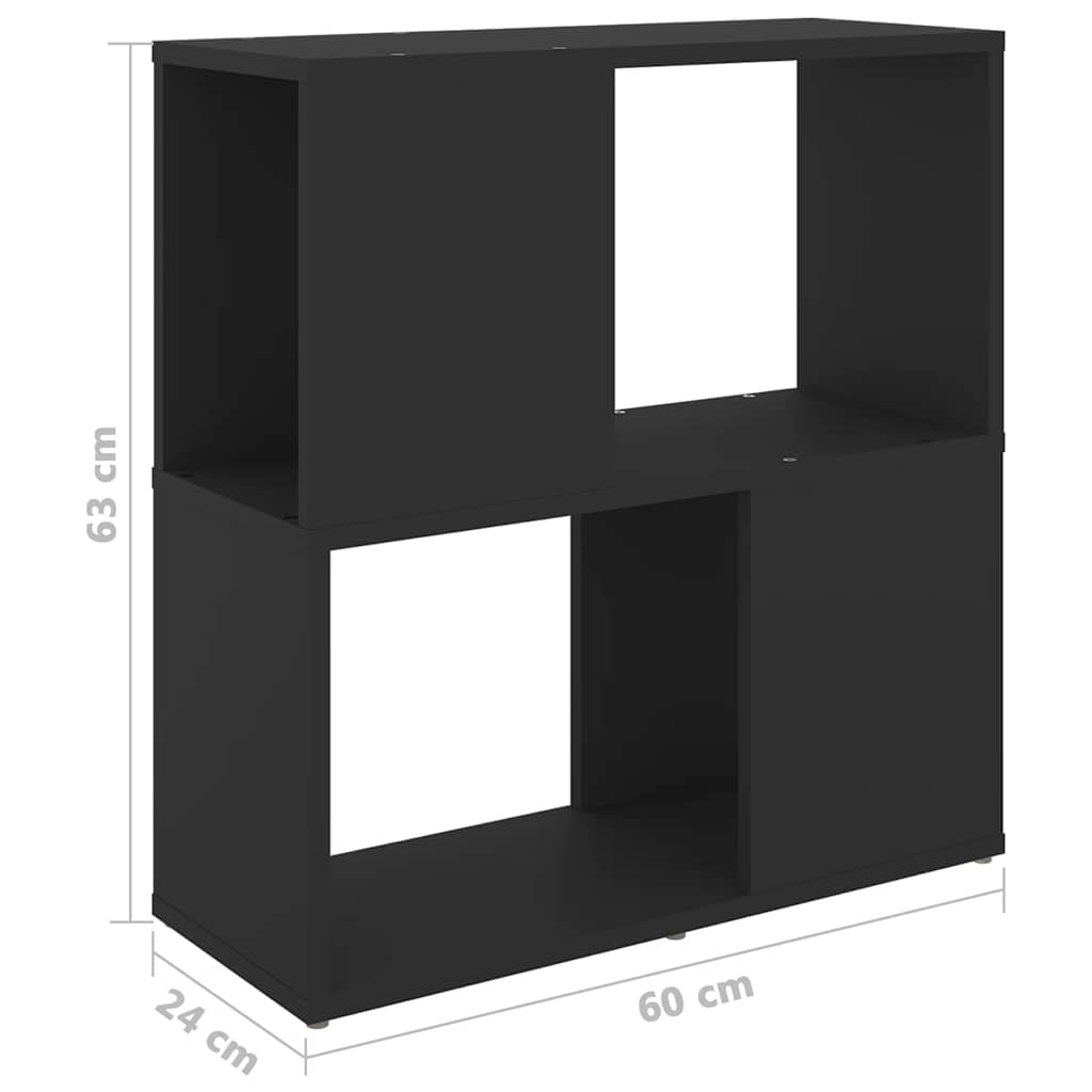 Ormarić za knjige crni 60 x 24 x 63 cm konstruirano drvo