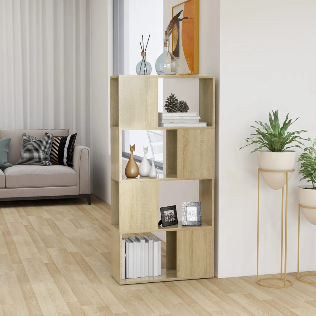 Ormarić za knjige / pregrada boja hrasta 60x24x124,5 cm drveni