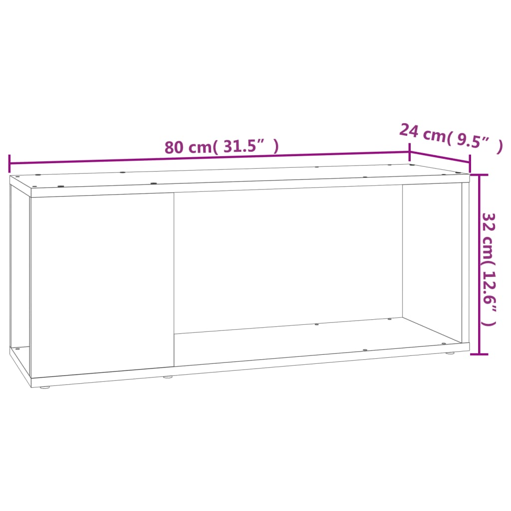 TV ormarić bijeli 80 x 24 x 32 cm od konstruiranog drva