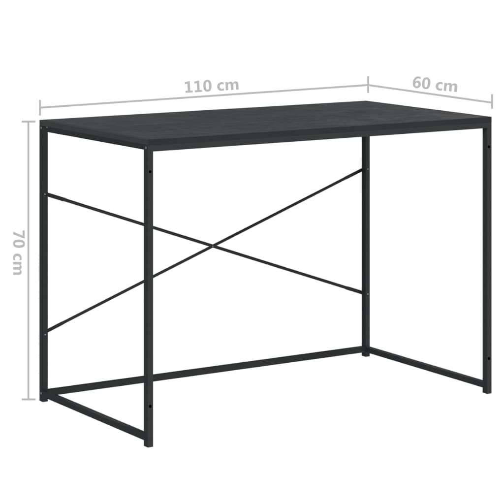 Stol za računalo crni 110 x 60 x 70 cm konstruirano drvo