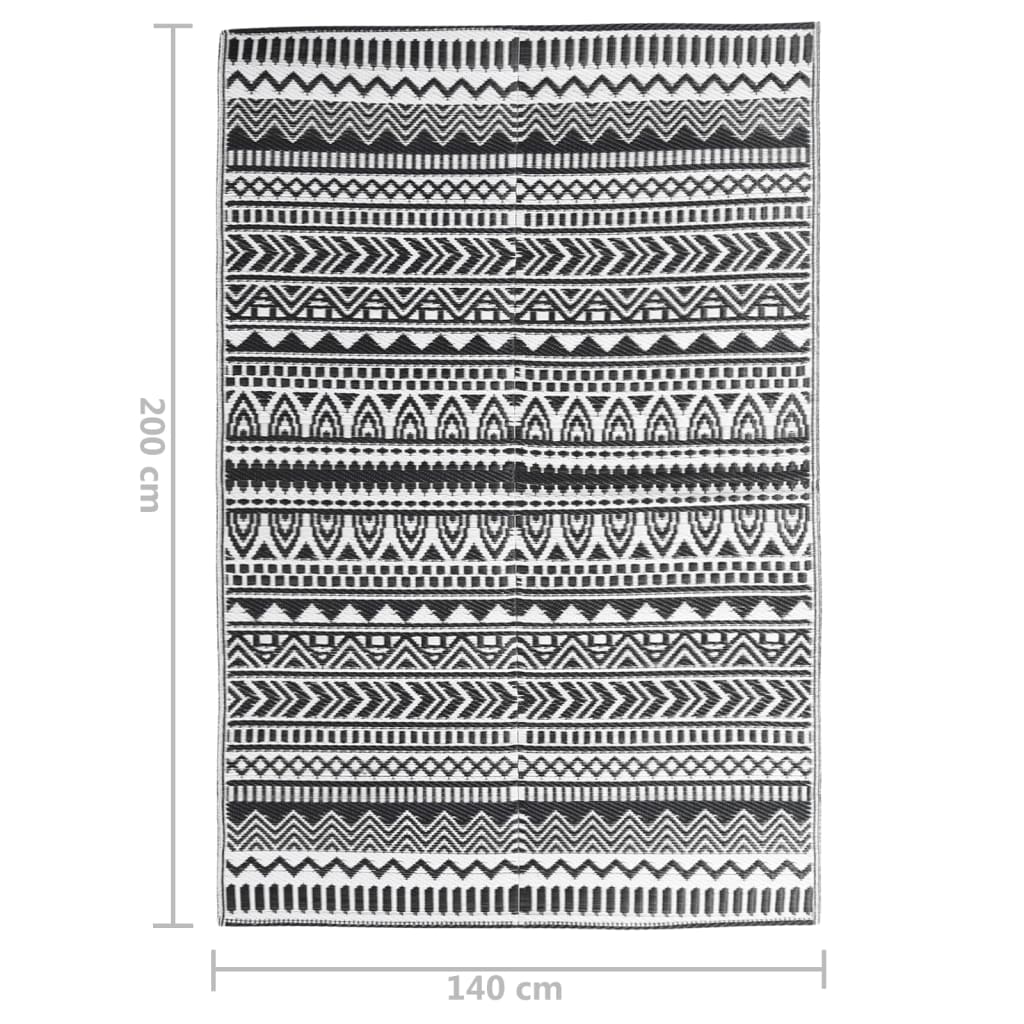 Vanjski tepih ARAKIL crni 140 x 200 cm PP