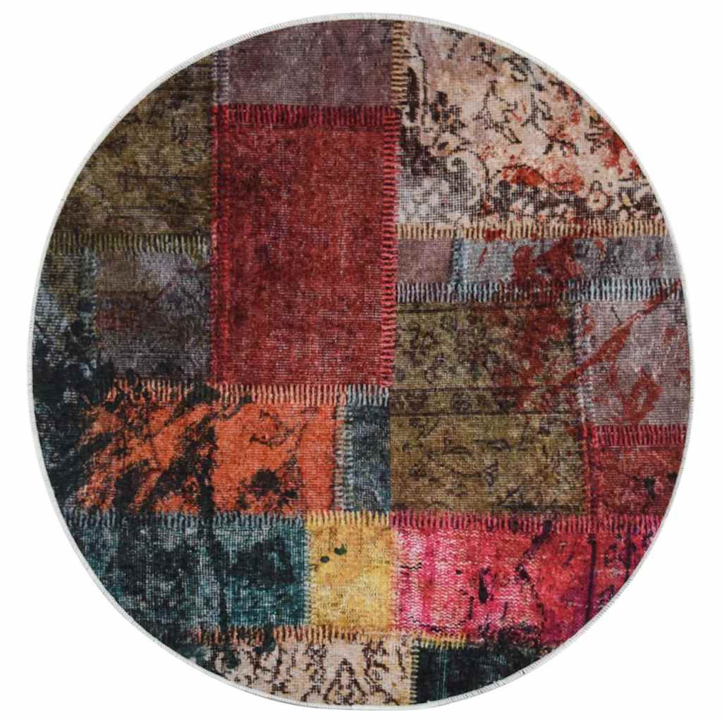 Perivi tepih s patchworkom φ 120 cm raznobojni