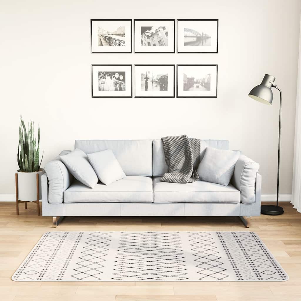 Perivi tepih 80 x 150 cm crno-bijeli