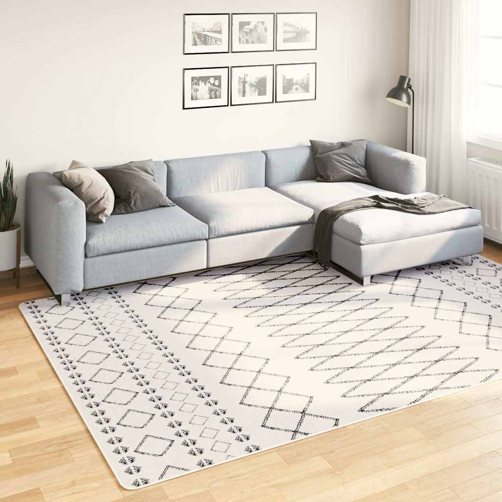 Perivi tepih 190 x 300 cm crno-bijeli