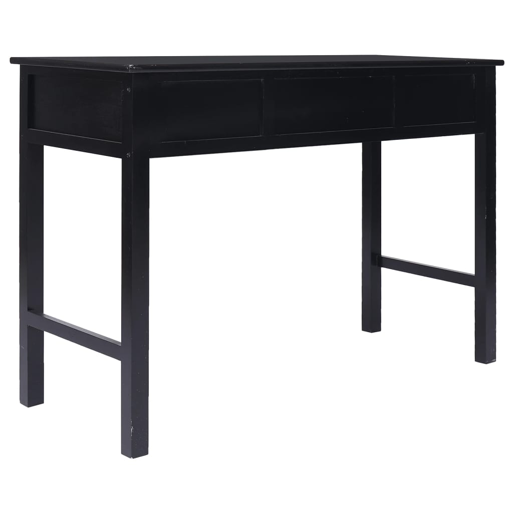 Radni stol crni 108 x 45 x 76 cm od masivnog drva paulovnije