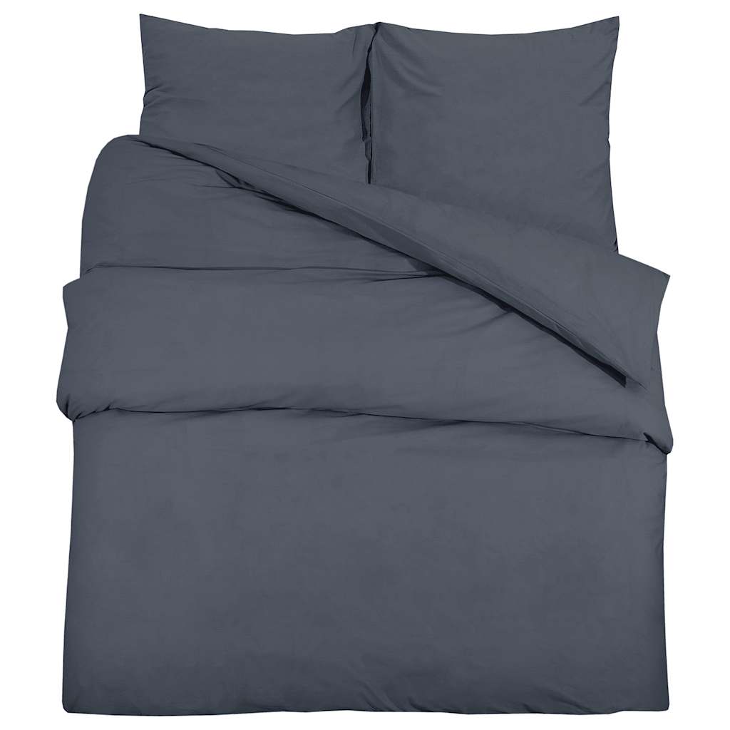 Set posteljine za poplun antracit 155x220 cm lagana mikrovlakna