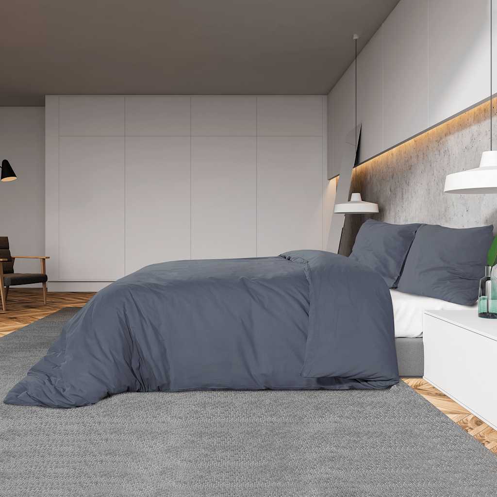 Set posteljine za poplun antracit 155x220 cm lagana mikrovlakna