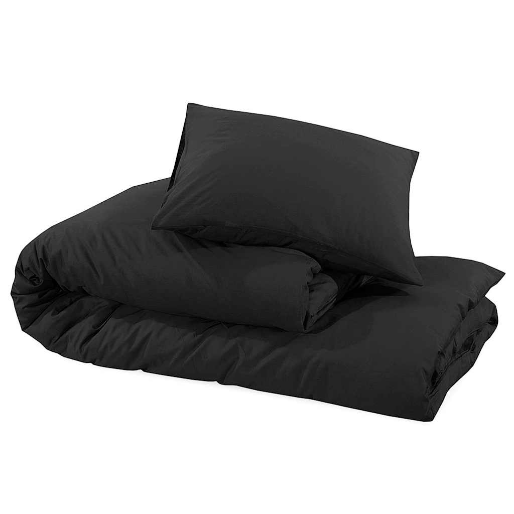 Set posteljine za poplun crni 260x240 cm lagana mikrovlakna
