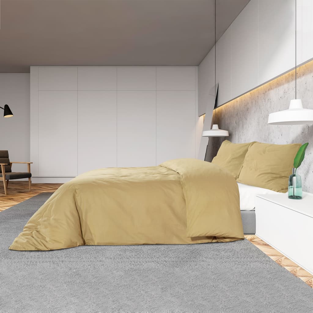 Set posteljine za poplun smeđesivi 140x200cm lagana mikrovlakna