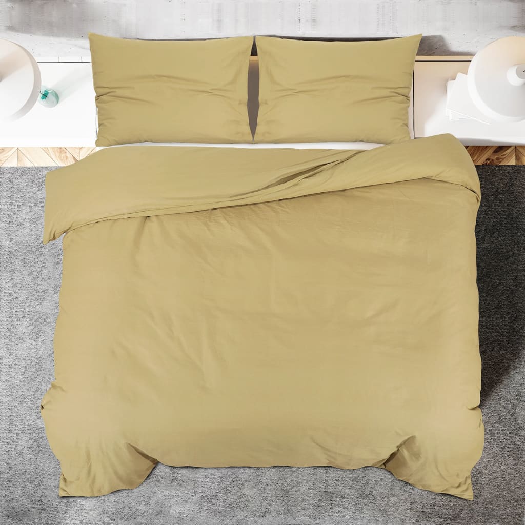 Set posteljine za poplun smeđesivi 140x200cm lagana mikrovlakna