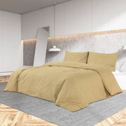 Set posteljine za poplun smeđesivi 140x200cm lagana mikrovlakna
