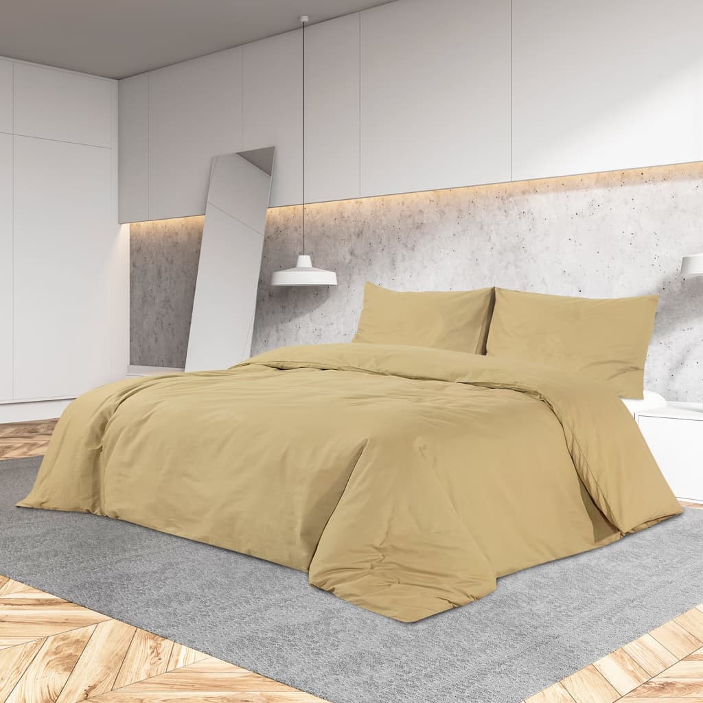 Set posteljine za poplun smeđesivi 220x240cm lagana mikrovlakna