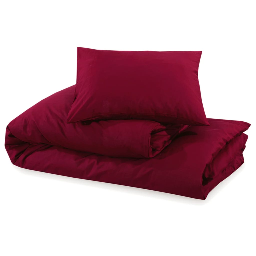 Set posteljine za poplun bordo 140 x 200 cm lagana mikrovlakna