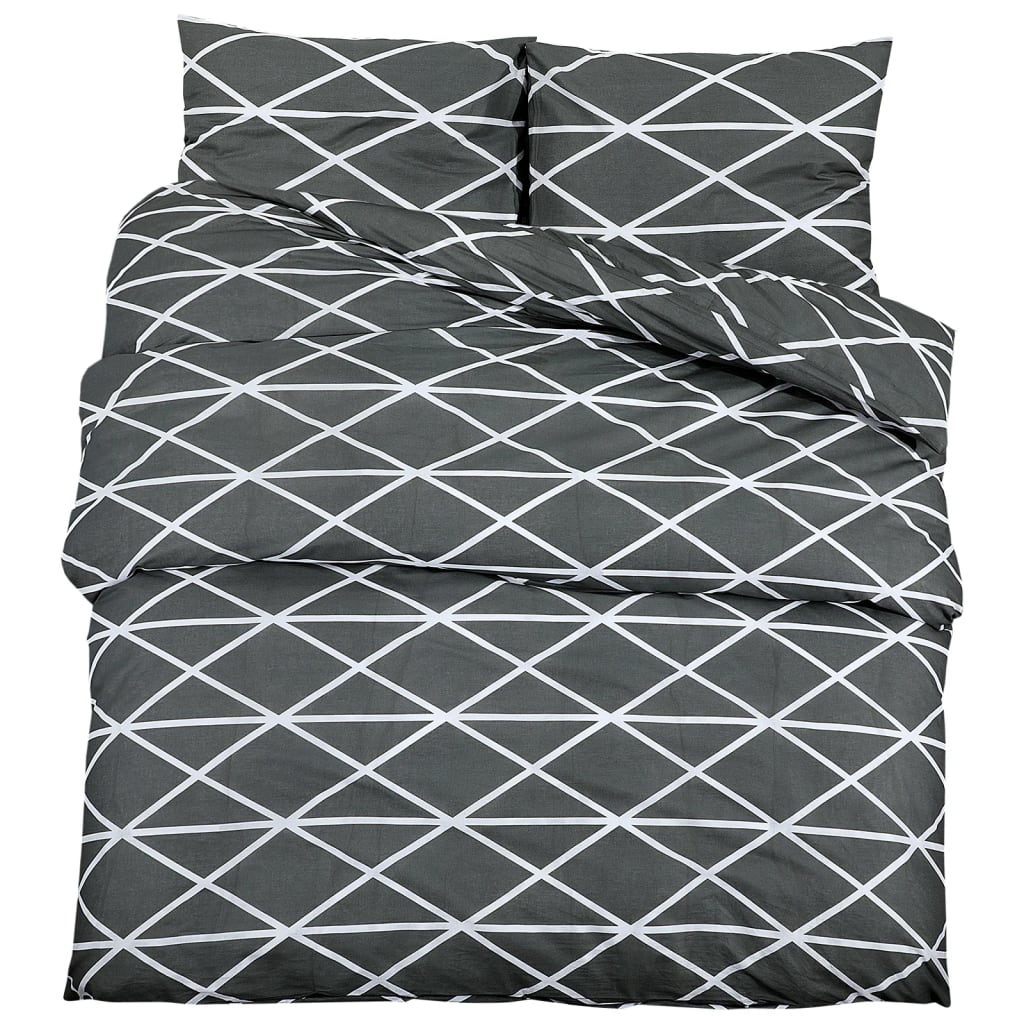Set posteljine za poplun sivi 260 x 240 cm pamučni