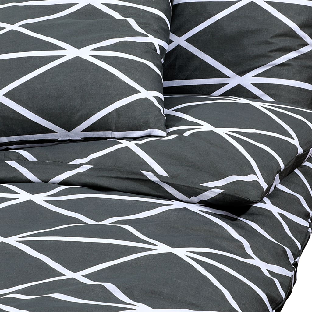 Set posteljine za poplun sivi 260 x 240 cm pamučni