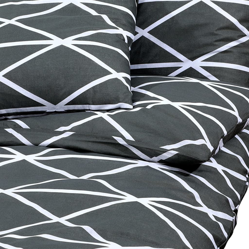 Set posteljine za poplun sivi 135 x 200 cm pamučni