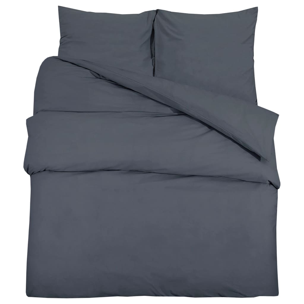 Set posteljine za poplun antracit 200x200 cm pamučni
