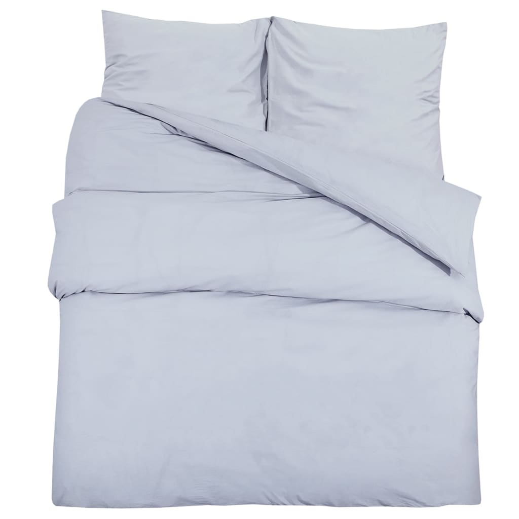 Set posteljine za poplun sivi 155x220 cm pamučni