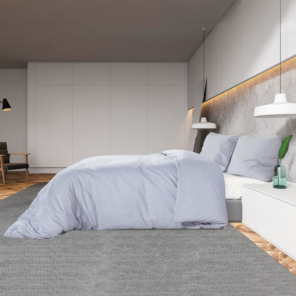 Set posteljine za poplun sivi 155x220 cm pamučni