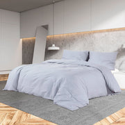 Set posteljine za poplun sivi 155x220 cm pamučni