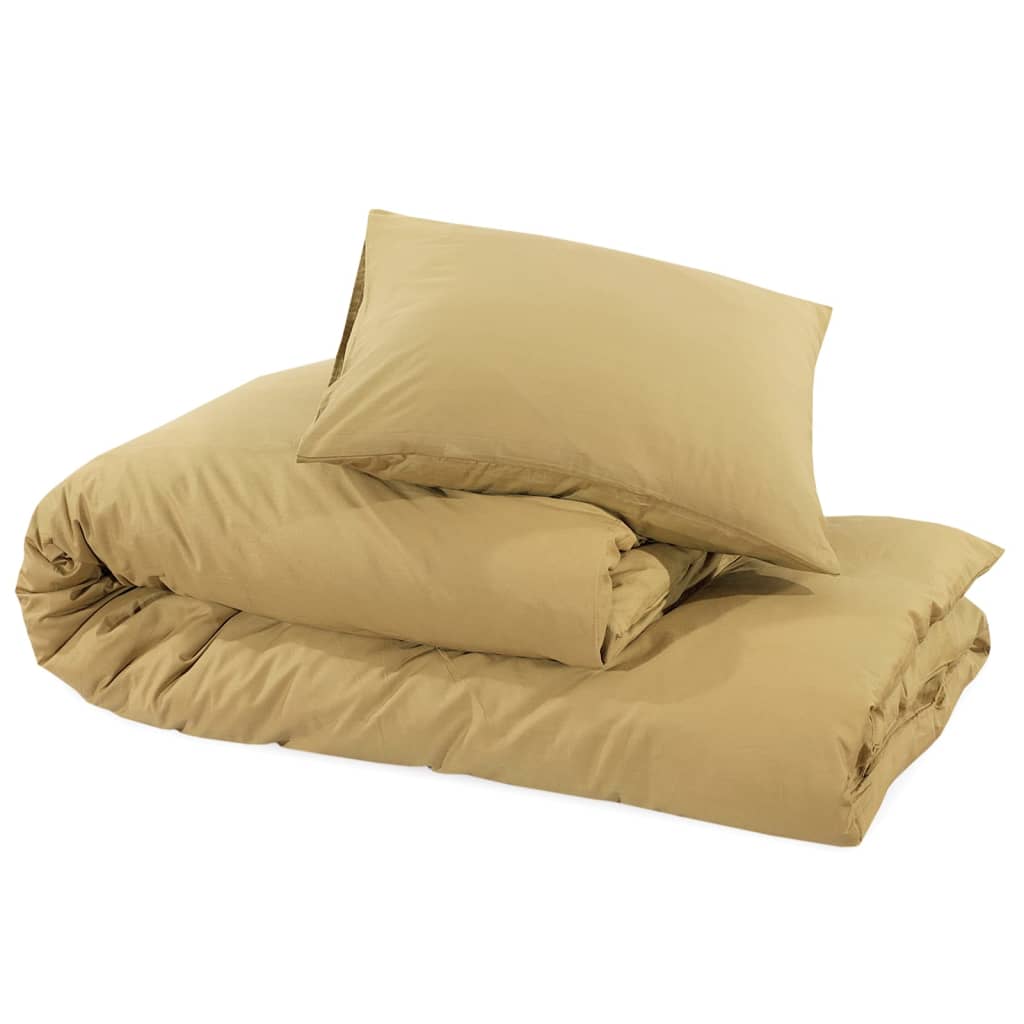 Set posteljine za poplun Smeđe-sivi 135 x 200 cm pamučni