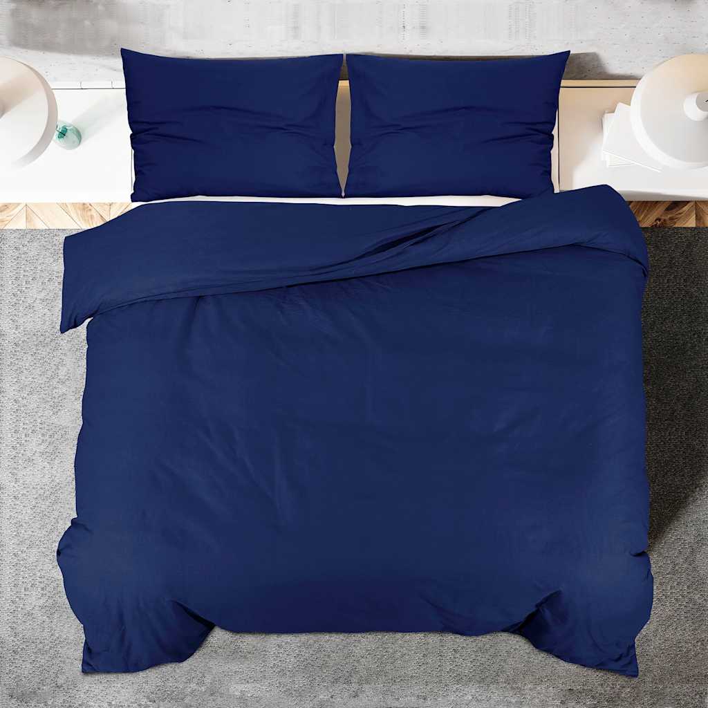 Set posteljine za poplun modri 240x220 cm pamučni
