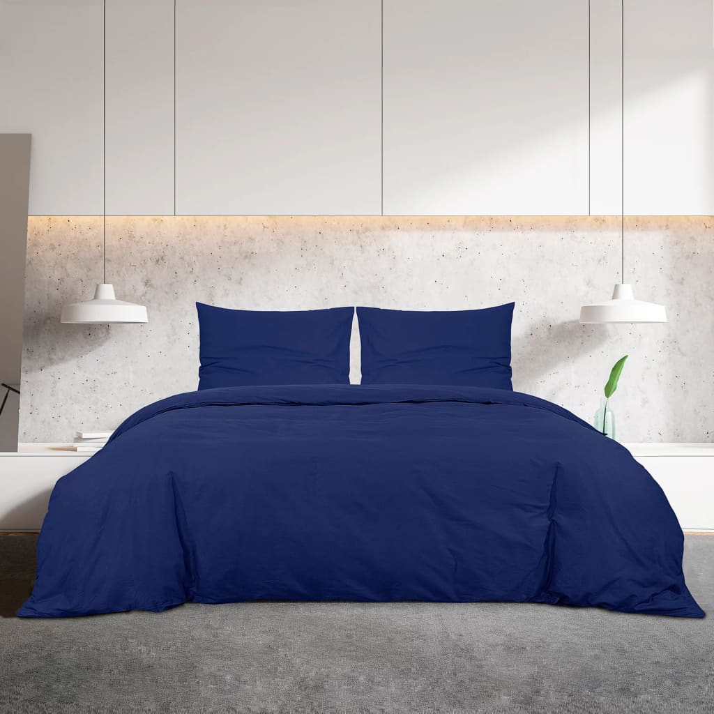 Set posteljine za poplun modri 260x240 cm pamučni