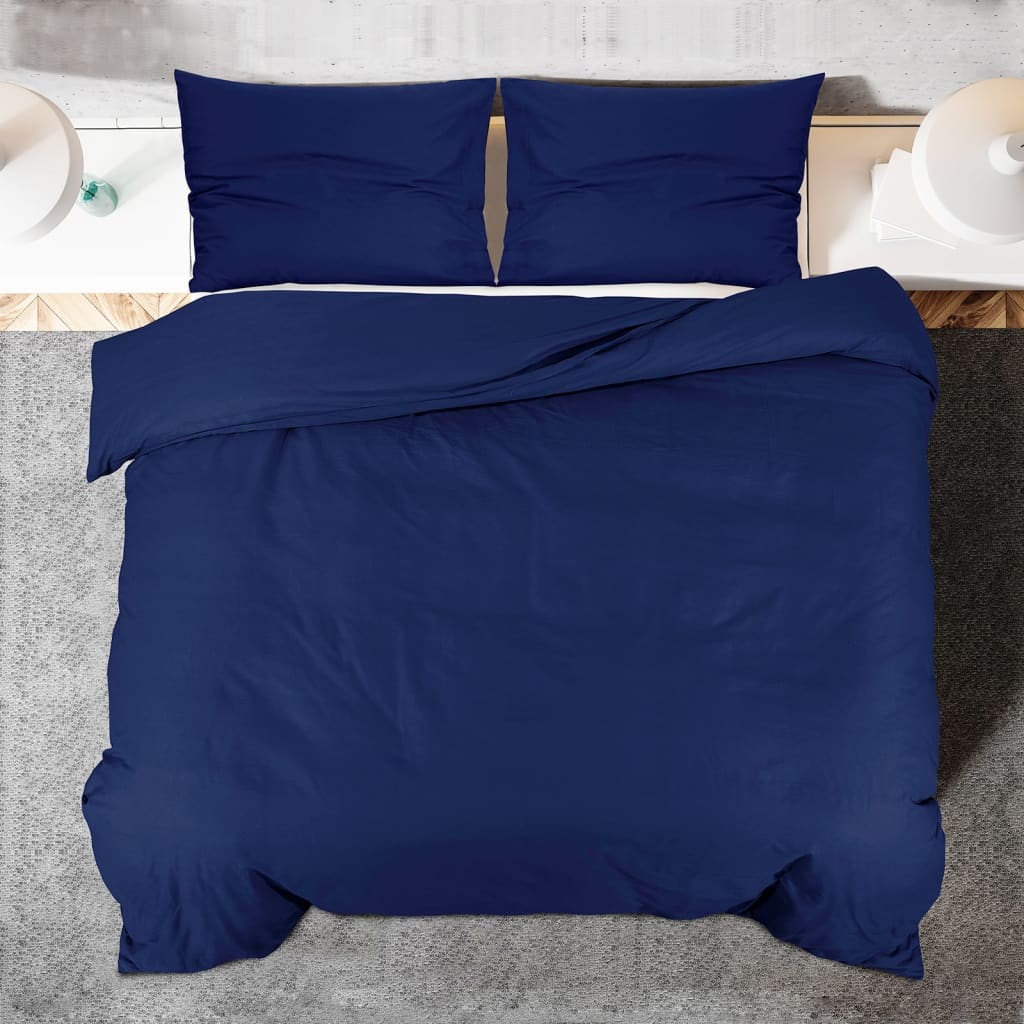 Set posteljine za poplun modri 260x240 cm pamučni